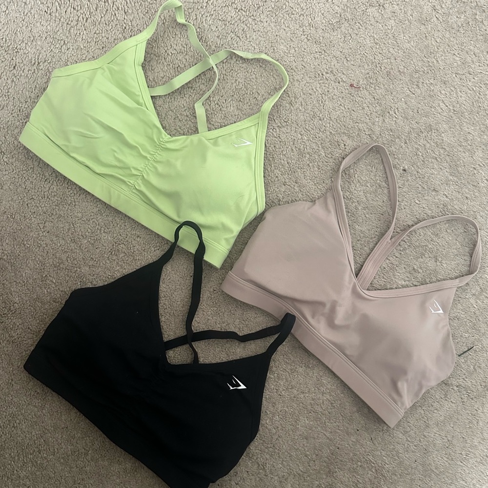 3 pack Gymshark sports bras - size S